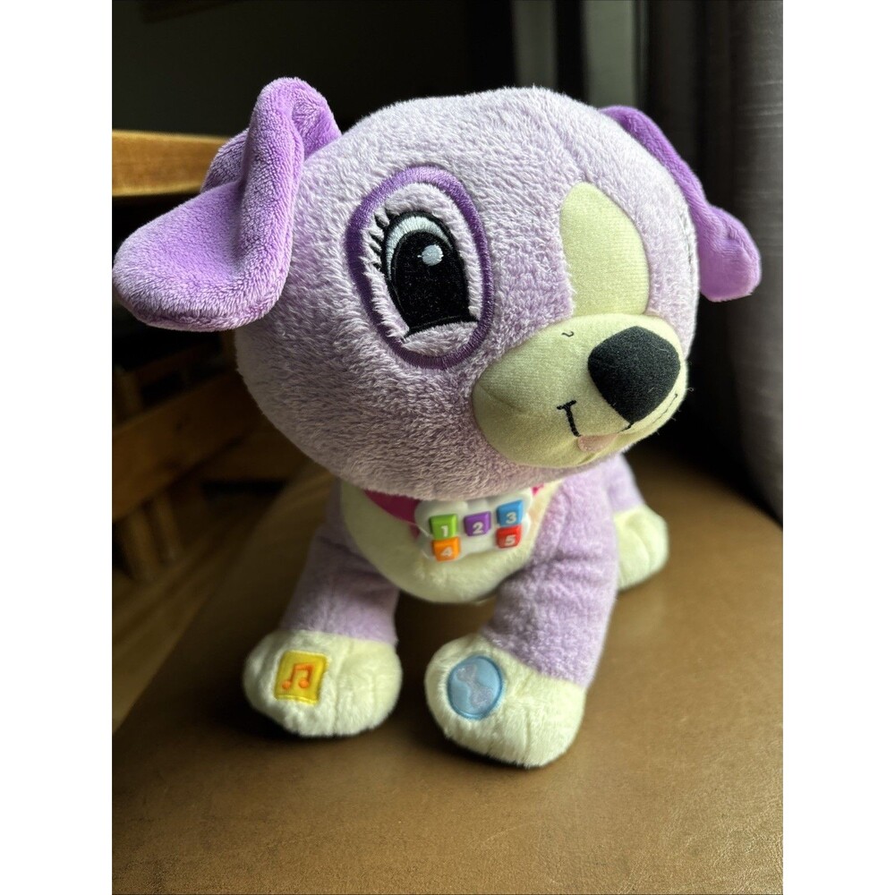 LeapFrog Read With Me Violet Plush Interactive Educational Reading Purple Dog